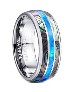 COI Tungsten Carbide Abalone Shell Dome Court Ring-TG4549