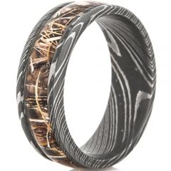 *COI Black Tungsten Carbide Damascus Ring With Camo - TG4565
