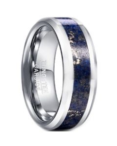 COI Tungsten Carbide Lapis Lazuli Beveled Edges Ring-TG5047