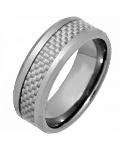 COI Tungsten Carbide Ring With White Carbon Fiber - TG4317