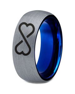 COI Tungsten Carbide Infinity Heart Dome Court Ring-TG2395DD
