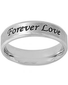 *COI Tungsten Carbide Forever Love Beveled Edges Ring-5419