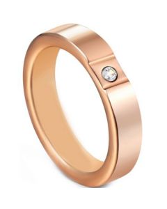 COI Rose Tungsten Carbide Ring With Cubic Zirconia-5605