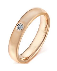 COI Rose Tungsten Carbide Dome Court Ring With Cubic Zirconia-5623