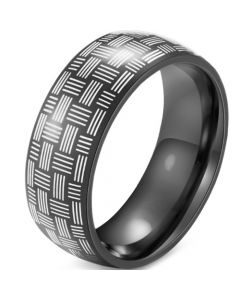 COI Black Tungsten Carbide Dome Court Ring-5915