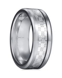 COI Tungsten Carbide Checkered Flag Ring With Carbon Fiber-5934