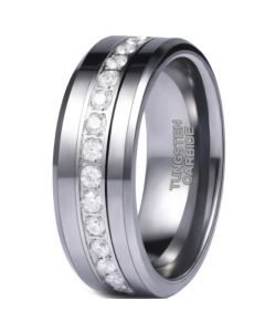 **COI Tungsten Carbide Ring With Cubic Zirconia-7218AA