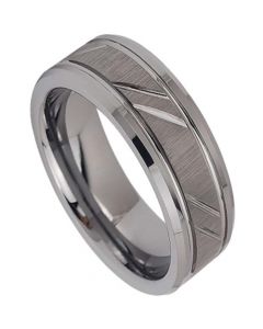 **COI Tungsten Carbide Diagonal Double Grooves Ring-7290BB