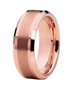 **COI Rose Tungsten Carbide Polished Matt Beveled Edges Ring-7312