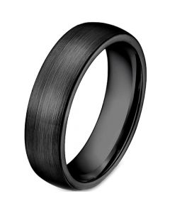 **COI Black Tungsten Carbide 2mm-5mm Brushed Dome Court Ring-7463