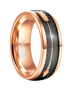 **COI Rose Tungsten Carbide Dome Court Ring With Arrows & Wire-7802BB