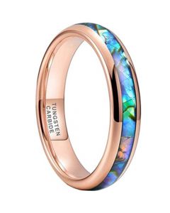 **COI Rose Tungsten Carbide Abalone Shell Dome Court Ring-7902DD