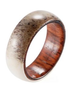 **COI Jewelry Deer Antler & Wood Dome Court Ring-8288DD
