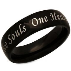 *COI Black Tungsten Carbide Two Souls One Heart Ring-846