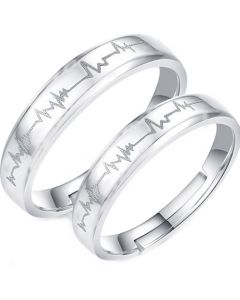 **COI Tungsten Carbide Heartbeat Beveled Edges Ring-TG859A