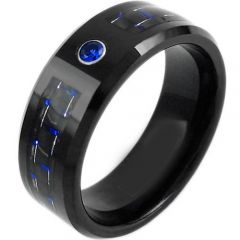 *COI Tungsten Carbide Ring With Carbon Fiber & Zirconia-TG3748