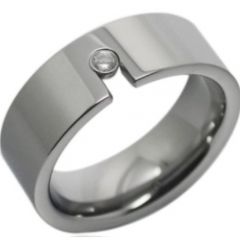 *COI Tungsten Carbide Cubic Zirconia Pipe Cut Ring-TG2401A