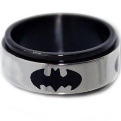 *COI Tungsten Carbide Bat Man Step Edges Ring-TG2960
