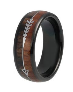 COI Tungsten Carbide Wood Ring With Arrows-TG319BB