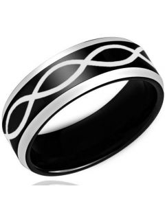 COI Tungsten Carbide Infinity Beveled Edges Ring - TG3443