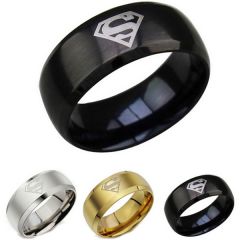 *COI Tungsten Carbide Superman  Beveled Edges Ring - TG3852