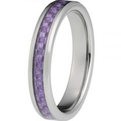 COI Tungsten Carbide Ring With Purple Carbon Fiber-TG5130