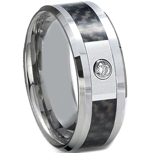 COI Tungsten Carbide Ceramic Ring With Cubic Zirconia-TG3725
