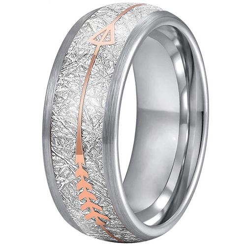 COI Tungsten Carbide Meteorite Ring With Arrows-TG2935