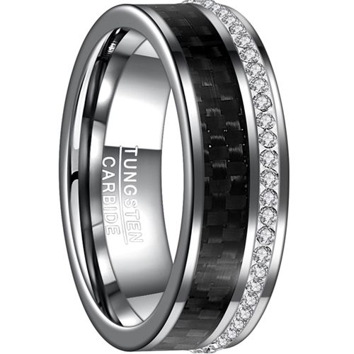COI Tungsten Carbide Black Carbon Fiber & Zirconia Ring-TG4540B