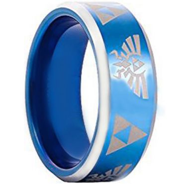 *COI Tungsten Carbide Blue Silver Legend of Zelda Ring - TG3396AA