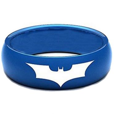 *COI Blue Tungsten Carbide Bat Man Dome Court Ring-TG3805AA