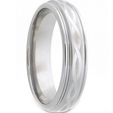 *COI Tungsten Carbide Infinity Step Edges Ring - TG2980