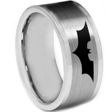 *COI Tungsten Carbide Bat Man Double Grooves Ring - TG2549AA