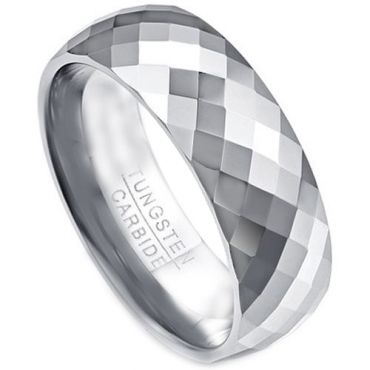 COI Tungsten Carbide Faceted Wedding Band Ring - TG333