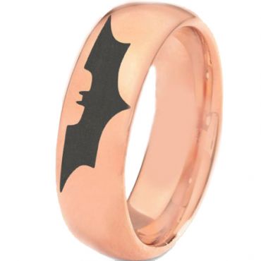 *COI Rose Tungsten Carbide Bat Man Dome Court Ring-TG3382