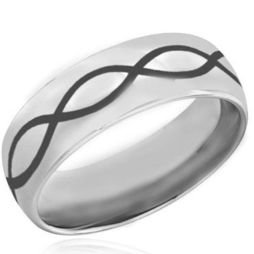COI Tungsten Carbide Infinity Dome Court Ring-TG4036BB