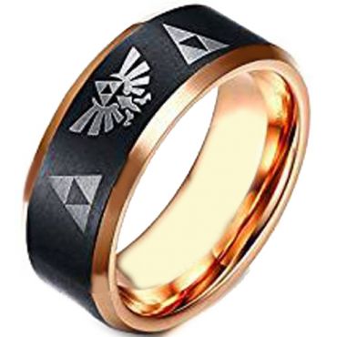 COI Tungsten Carbide Black Rose Legend of Zelda Ring-TG4253