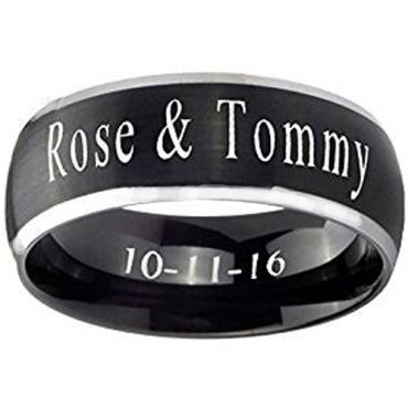 COI Tungsten Carbide Ring With Custom Engraving - TG4386