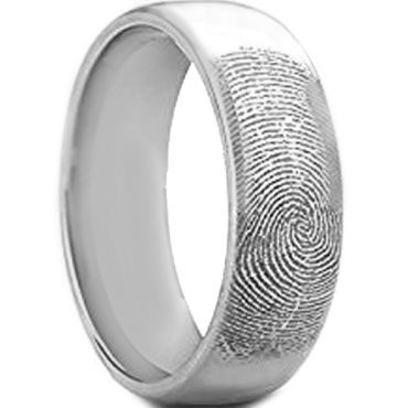 COI Tungsten Carbide Custom FingerPrint Dome Court Ring-TG4418