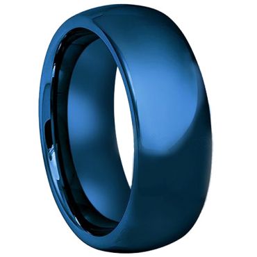 COI Blue Tungsten Carbide Dome Court Ring-TG4420