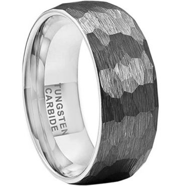 **COI Tungsten Carbide Hammered Dome Court Ring-6998AA