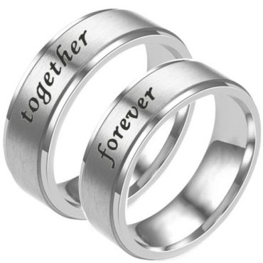 **COI Tungsten Carbide Together Forever Step Edges Ring-7474DD