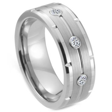 **COI Tungsten Carbide Ring With Cubic Zirconia-7757DD