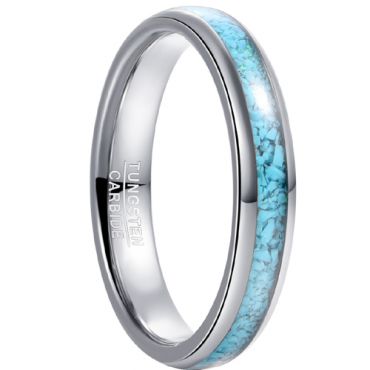 **COI Tungsten Carbide Dome Court Ring With Turquoise-7799DD