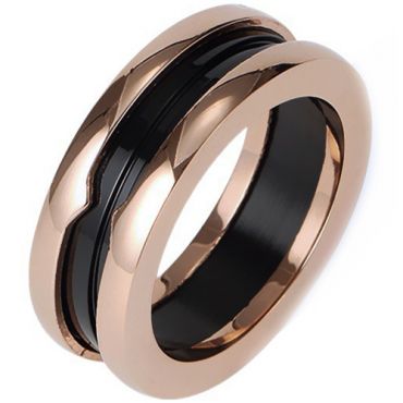 **COI Rose Tungsten Carbide Ring With Black Ceramic-8270DD