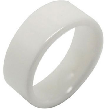 COI White Ceramic Pipe Cut Flat Ring - TG2817AA