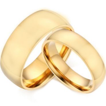 *COI Gold Tone Tungsten Carbide Dome Court Ring - TG3444AA