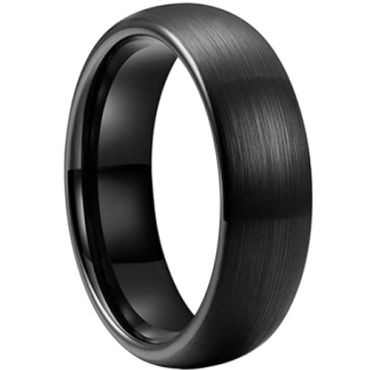 *COI Black Tungsten Carbide Dome Court Ring-TG3903AA