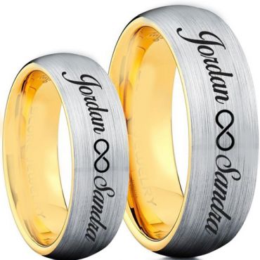 COI Tungsten Carbide Ring With Custom Names Engraving-TG5003