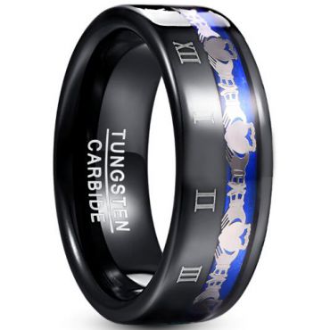 COI Tungsten Carbide Black Blue Mo Anam Cara Ring-TG5045